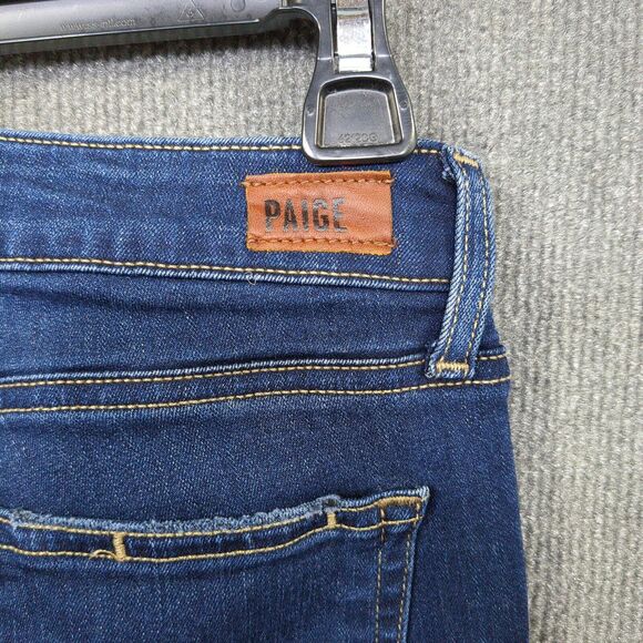 Paige Jeans Womens 27 (28x31) Ankle Skyline Skinny Dark Blue Denim Stretch - Picture 9 of 13